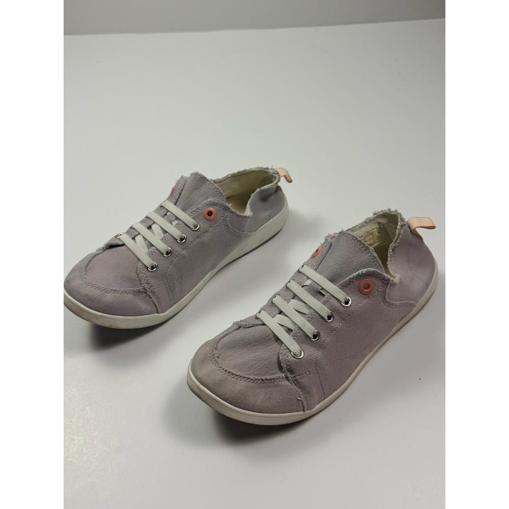Vionic Beach Pismo Gray Canvas Slip On Sneakers Shoes Womens Size 9 Eco Friendly